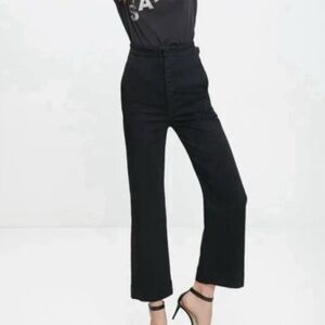 Mother The Cinch Greaser Wide Leg Crop Jean Black Not Guilty - Size 26